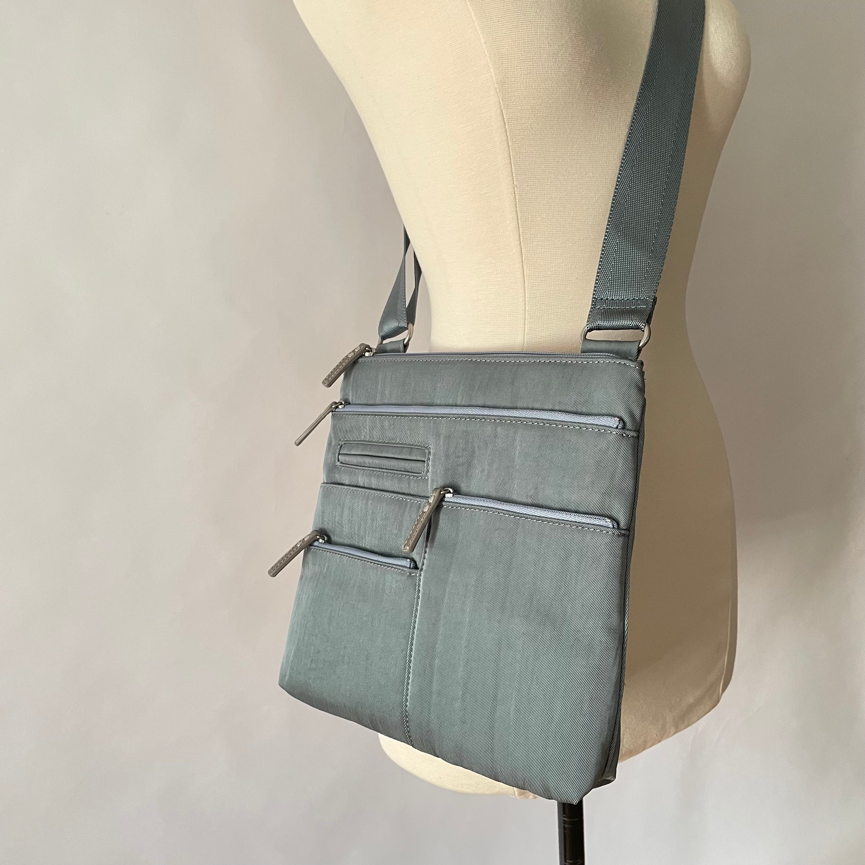 NICO - Mist x Grey | Multi-Pocket Shoulder Bag | Small
